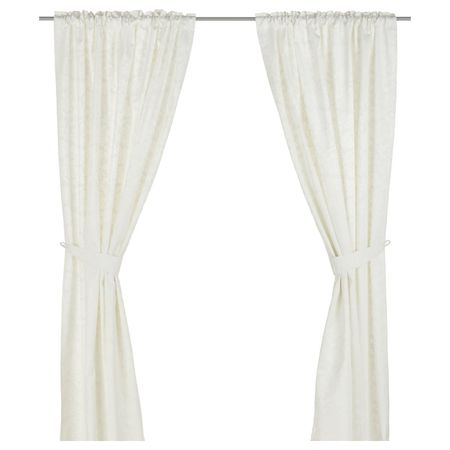 Гардины с прихватом, 2 шт., белый 145x270 см IKEA VÅRKROKUS ВЭРКРОКУС 202.772.19