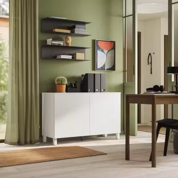 BESTÅ Комбинация для хранения с дверцами - Förvaltare белый/Stubbarp белый 120x42x74 см - фото 3