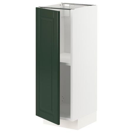 Напольный шкаф с полками, белый/Будбин темно-зеленый 30x37 см IKEA METOD МЕТОД 794.460.03