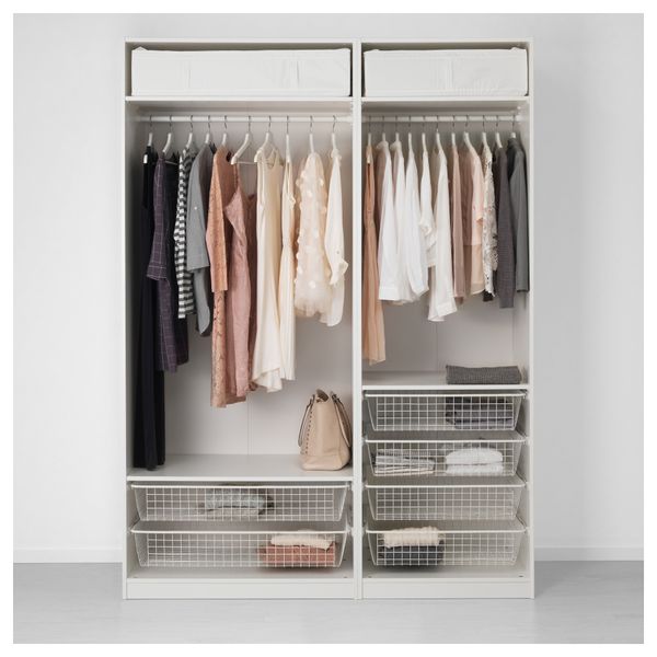 Гардероб ПАКС, белый, Виканес Викедаль (175x60x236 см) - схема-чертеж с размерами