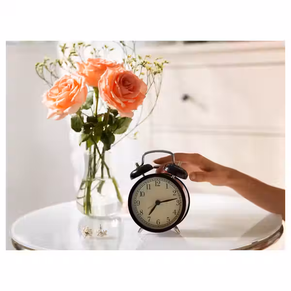 DEKAD Будильник - чёрный 10 см - схема-чертеж с размерами