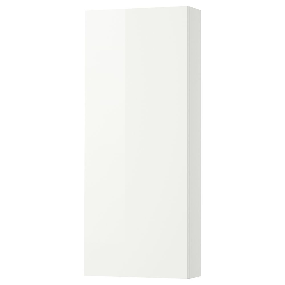 Навесной шкаф с 1 дверцей, 40x14x96 см, глянцевый белый IKEA GODMORGON ГОДМОРГОН 601.475.13 - фото 1