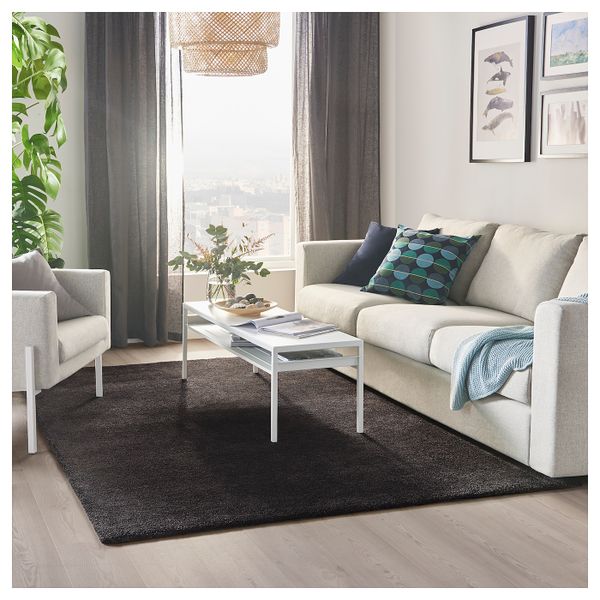 Ковер, короткий ворс, темно-серый 170x240 см IKEA STOENSE СТОЭНСЕ 904.268.24 - фото 3