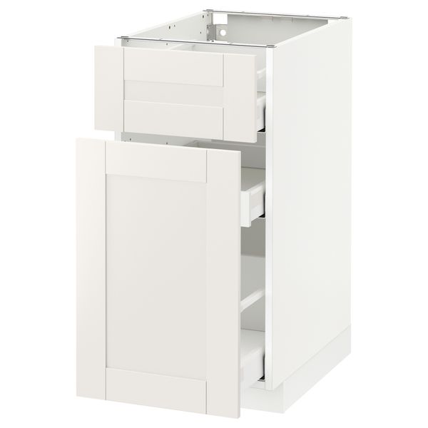 Напольный шкаф, выдвижной секцией, ящик МЕТОД / МАКСИМЕРА, белый, Сэведаль белый - схема-чертеж с размерами