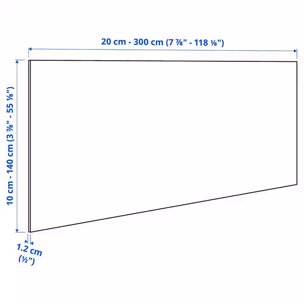 TÄRNHULT ТЭРНХУЛЬТ Настенная панель под заказ - схема-чертеж с размерами