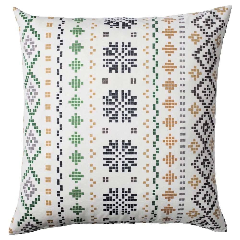 Чехол на подушку ПИПОРТ, бел/зелен (50x50 см) - фото 1