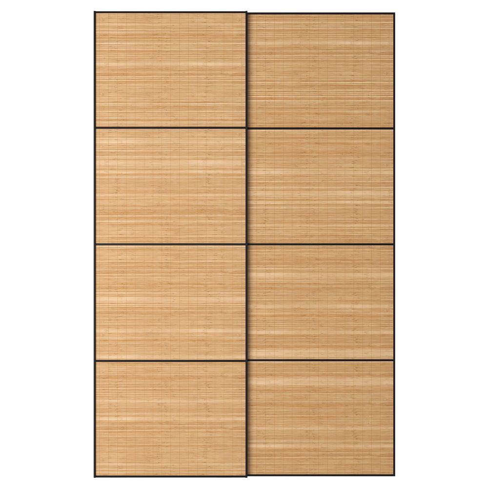 Пара раздвижных дверей, темный бамбук 150x236 см IKEA FJELLHAMAR ФЬЕЛЬХАМАР 493.114.73 - фото 1