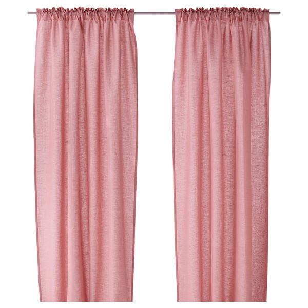 Гардины, 1 пара МАРИАТИСТЕЛЬ, розовый (145x270 см) - фото 1