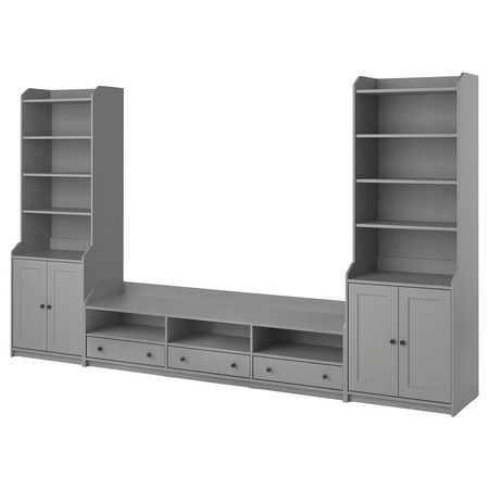 HAUGA Комбинация для хранения/под ТВ - серый 346x46x199 см