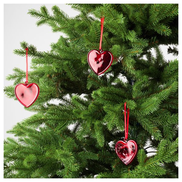 Украшение подвесное ВИНТЕР 2016, сердце, стекло красный - схема-чертеж с размерами