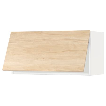 METOD Горизонтальный навесной шкаф - белый/Askersund под светлый ясень 80x40 см