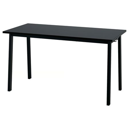 MITTZON Конференц-стол - ясеневый шпон/черная морилка/чёрный 140x68x75 см