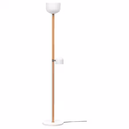 MOSSPLYM МОССПЛЮМ Торшер/лампа для чтения - молочный стекло/дуб 180 см