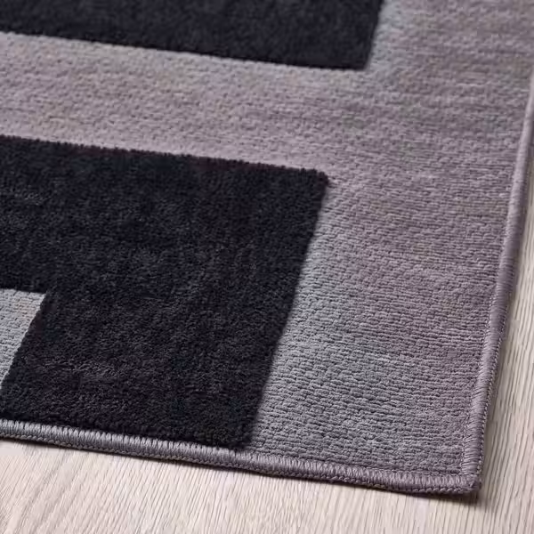 BLÅSKATA БЛОСКАТА Ковер - чёрный/серый 105x160 см - фото 4