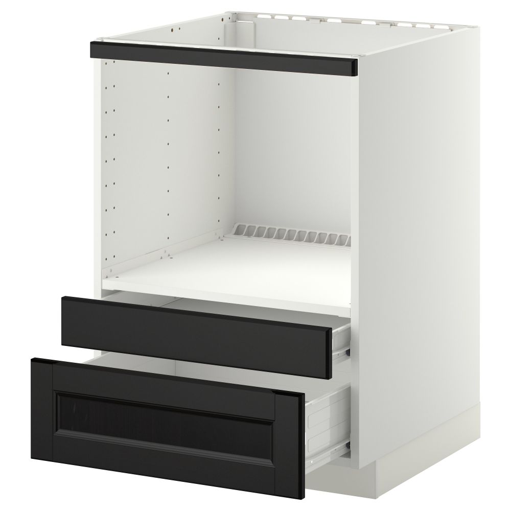 Напольный шкаф для комбинирования СВЧ, ящики МЕТОД / ФОРВАРА, белый, Лаксарби черно-коричневый (60x60 см) - схема-чертеж с размерами
