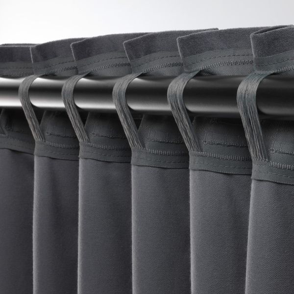 Затемняющие гардины, 2 шт., темно-серый 140x300 см IKEA SANELA САНЕЛА 004.140.24 - фото 4