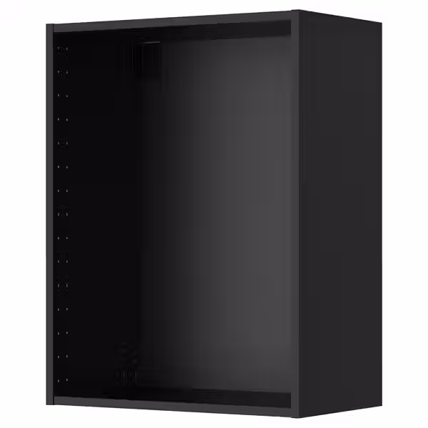 METOD Каркас навесного шкафа - черно-серый 60x37x80 см - схема-чертеж с размерами