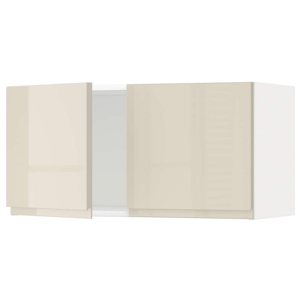 Навесной шкаф с 2 дверями, белый/Воксторп глянцевый светло-бежевый 80x40 см IKEA METOD МЕТОД 192.406.94 - схема-чертеж с размерами