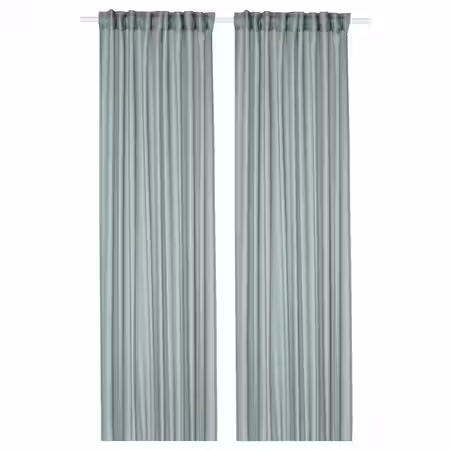 STENFRÖ СТЕНФРЁ Гардины, 2 шт. - бирюзовый/с лентой 145x300 см