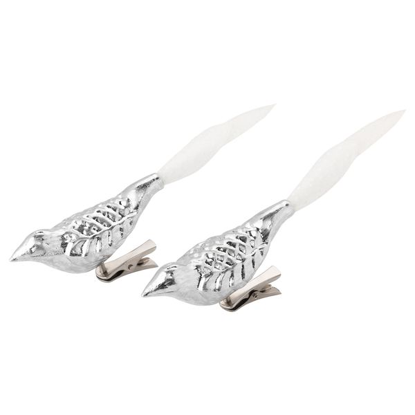 Украшение, птица ВИНТЕР 2015, стекло серебристый - схема-чертеж с размерами