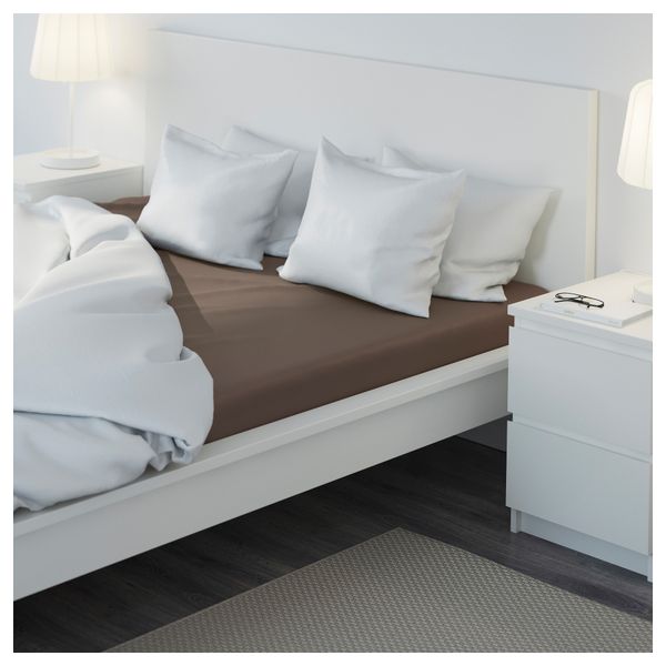 Простыня натяжная ГЭСПА, коричневый - схема-чертеж с размерами