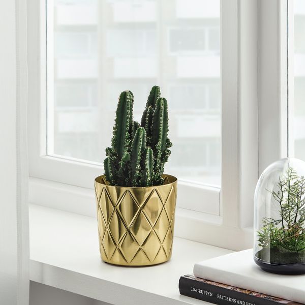 Кашпо, желтая медь 12 см IKEA ВИНДФЛЭКТ 704.527.29 - фото 2