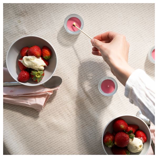 Свеча греющая ароматическая, Клубника, ярко-розовый, 3.5 ч IKEA BLODBOK 305.826.62 - схема-чертеж с размерами