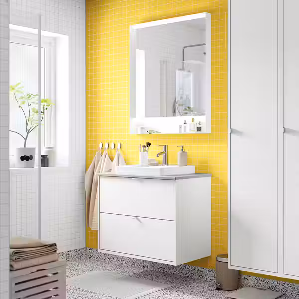 HAVBÄCK / ORRSJÖN ОРРШЁН Шкаф с ящиками/раковина/смеситель - фото 2