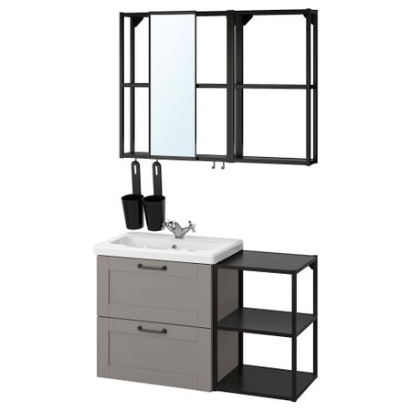 Комплект мебели для ванной,15 предмета, 102x43x65 cm IKEA TVÄLLEN ЛЕН ТВЭЛЛЕН, BEGIVENHET БЕГИВЕНХЕТ 394.799.91