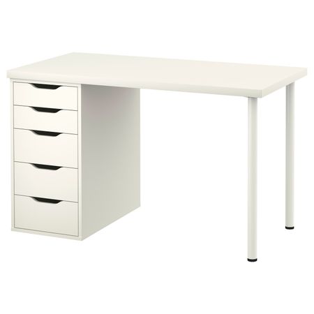 Стол, белый 120x60 см IKEA LINNMON ЛИННМОН / ALEX АЛЕКС 692.791.46