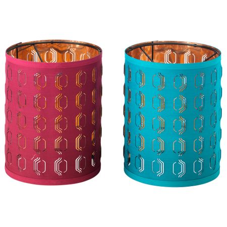 Абажур НИМО, бордовый/бирюзовый, медный (19 см)