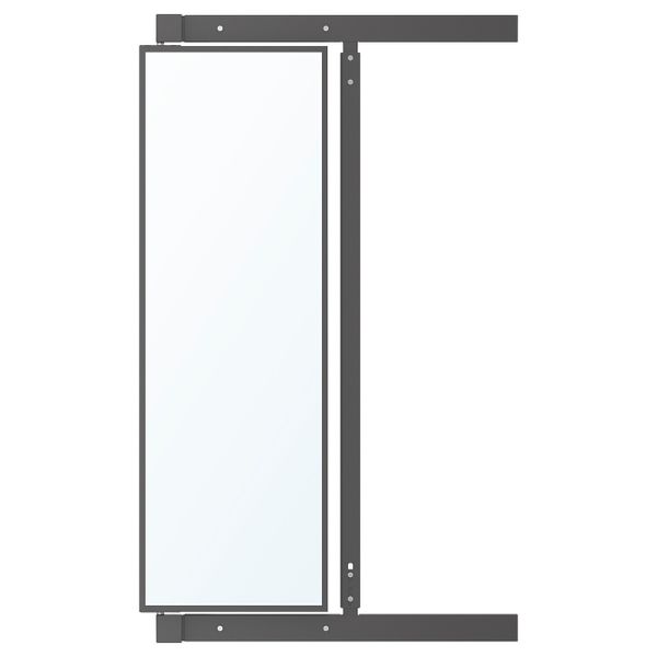 Выдвижное зеркало с крючками, темно-серый 25x4x75 см IKEA КОМПЛИМЕНТ 104.057.74 - фото 1