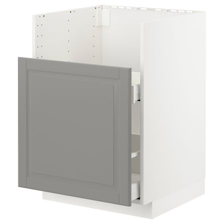 Шкаф под мойку БРЕДШЁН, 1фасад, 2ящика, 60x60 cm IKEA METOD МЕТОД 792.982.48