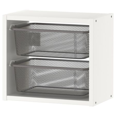 Настенный модуль для хранения, белый, темно-серый, 34x21x30 см IKEA TROFAST ТРУФАСТ 494.803.43
