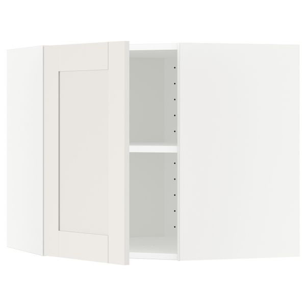 Угловой навесной шкаф с полками, белый/Сэведаль белый 68x60 см IKEA METOD МЕТОД 792.231.25 - фото 1
