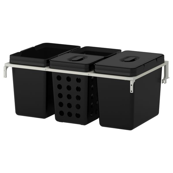 Мусорные контейнеры для шкафа ВАРЬЕРА / УТРУСТА (80 см 74 л) - схема-чертеж с размерами