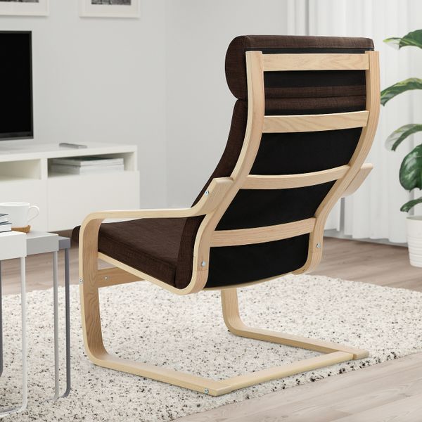 Кресло, дубовый шпон, беленый/Шифтебу коричневый IKEA POÄNG ПОЭНГ 793.983.18 - фото 2