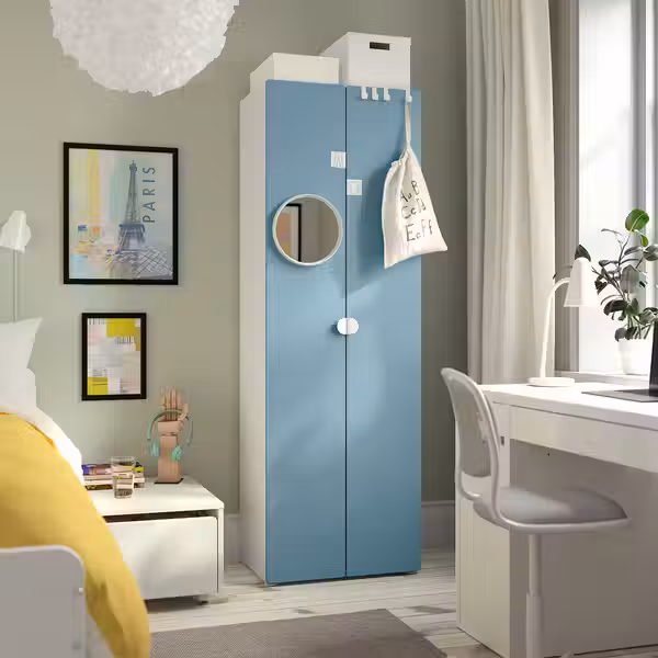 SMÅSTAD / PLATSA Гардероб - белый/синий 60x42x181 см - фото 2