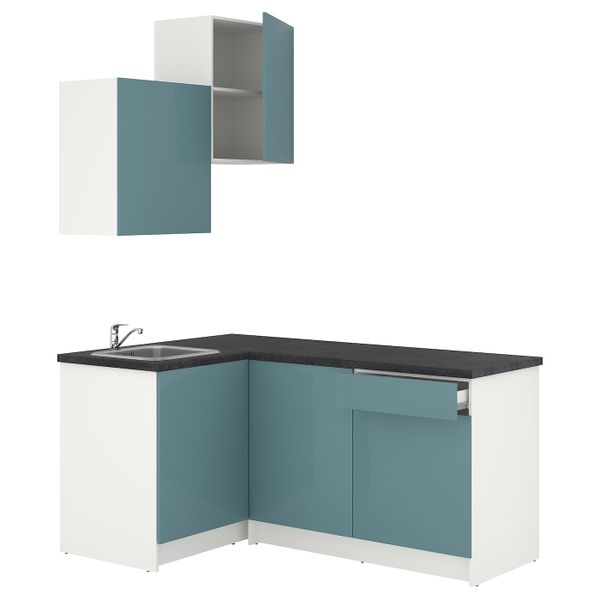 Кухня, глянцевый/синяя бирюза 120x180x260 см IKEA KNOXHULT КНОКСХУЛЬТ 394.243.81 - фото 1