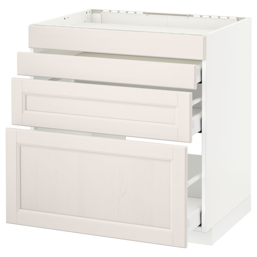 Напольный шкаф для духовки, 4фасада, 3 ящика МЕТОД / МАКСИМЕРА, белый, Лаксарби белый - схема-чертеж с размерами