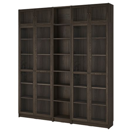 Стеллаж + стекло. двери, Дополнительный. модуль IKEA BILLY БИЛЛИ, OXBERG ОКСБЕРГ 495.818.94