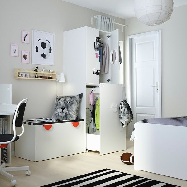 Гардероб с выдвижным модулем, 60x57x196 cm IKEA SMÅSTAD СМОСТАД 894.287.44 - фото 11