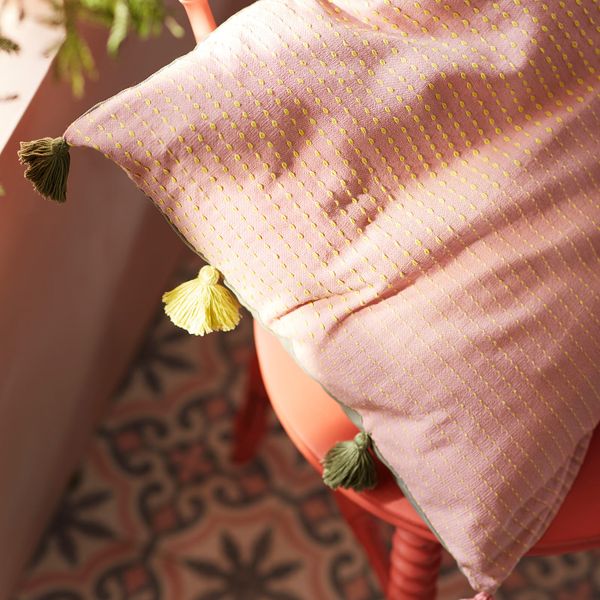 Чехол на подушку, ручная работа розовый/зеленый 50x50 см IKEA KLARAFINA КЛАРАФИНА 304.676.81 - схема-чертеж с размерами