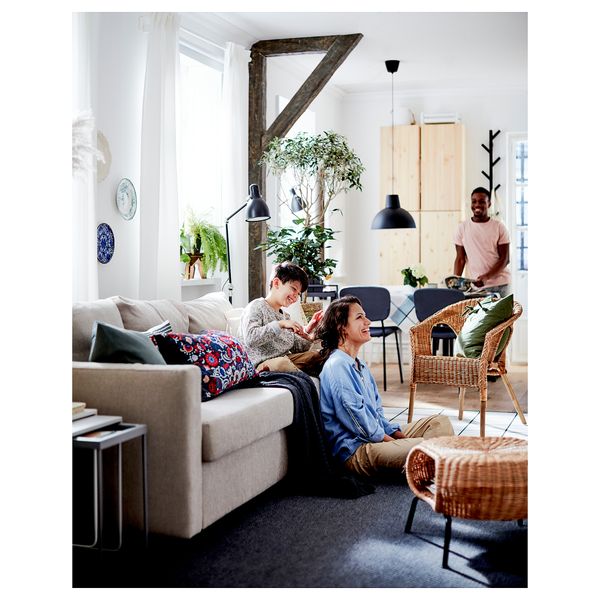 3-местный диван-кровать, Hyllie бежевый IKEA FRIHETEN ФРИХЕТЭН 004.317.16 - схема-чертеж с размерами