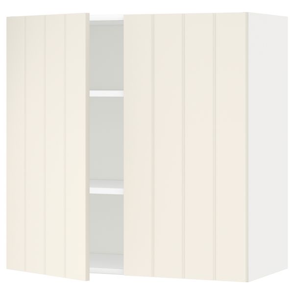 Навесной шкаф с полками, 2 дверцы МЕТОД, белый, Хитарп белый с оттенком - схема-чертеж с размерами