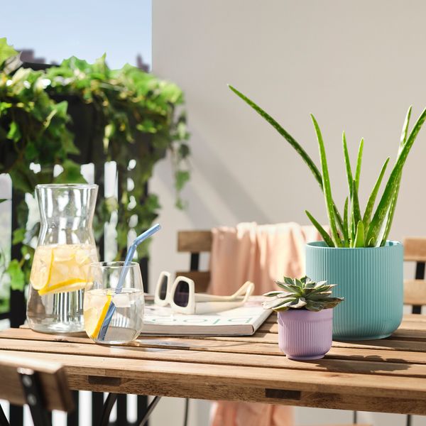 Кашпо, для дома, улицы сиреневый, 6 см IKEA GRADVIS ГРАДВИС 805.693.33 - схема-чертеж с размерами