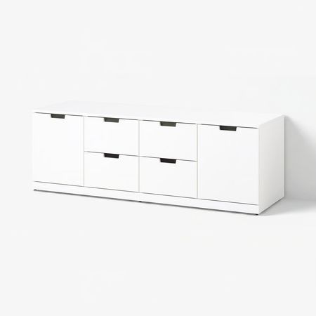 NORDLI Комод с 6 ящиками - белый 160x54 см