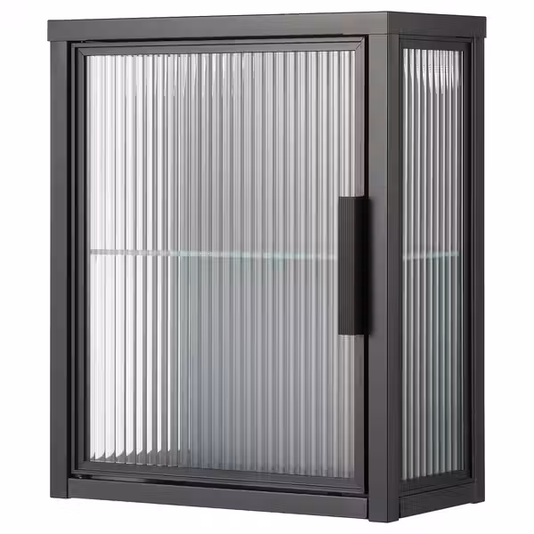 MOSSJÖN Навесной шкаф со стеклянной дверью - антрацит 36x18x44 см - фото 1