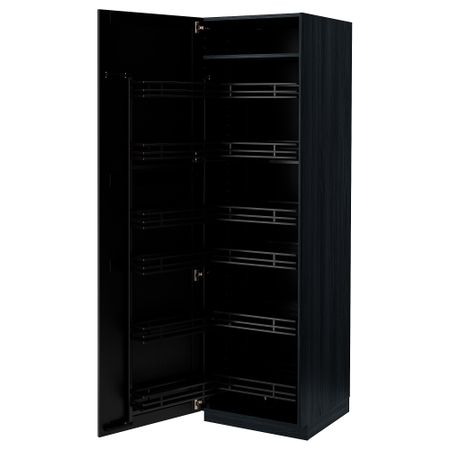 Высокий шкаф с выдвижным модулем, 60x60x200 cm IKEA METOD МЕТОД 694.721.20