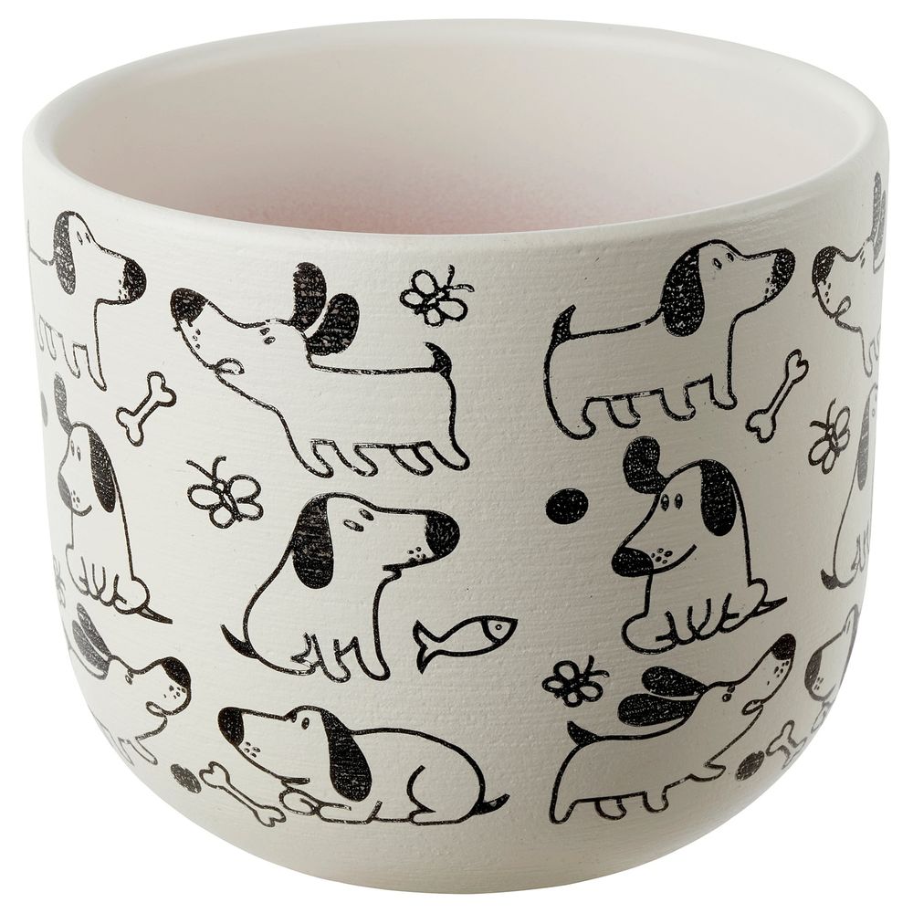 Горшок цветочный, белый/собака 10 см IKEA RUNDMYNTA РУНДМИНТА 505.170.29 - фото 1